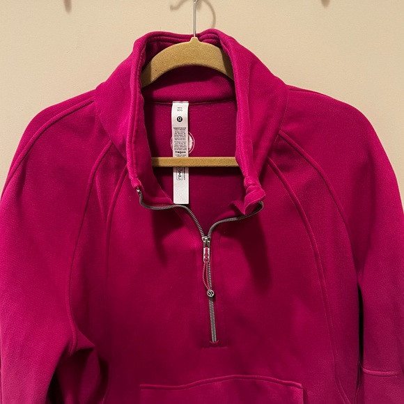 Lululemon Scuba Oversized Funnel-Neck Half Zip pullover M/L Raspberry - Picture 4 of 7
